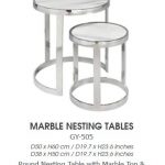 Nesting Tables GY-505, 2Pc Round Faux Marble top nesting tables