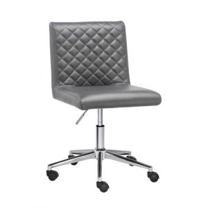 QUILTED Office Chair Faux Leather GY-1145R-5 Grey PU