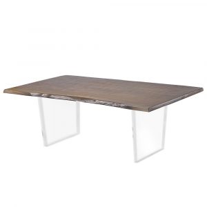 Organic Live Edge Dining Table With Acrylic Legs