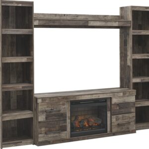 Derekson 4-Piece Entertainment Center with Electric Fireplace
