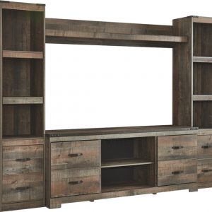 Trinell 4-Piece Entertainment Center with Electric Fireplace