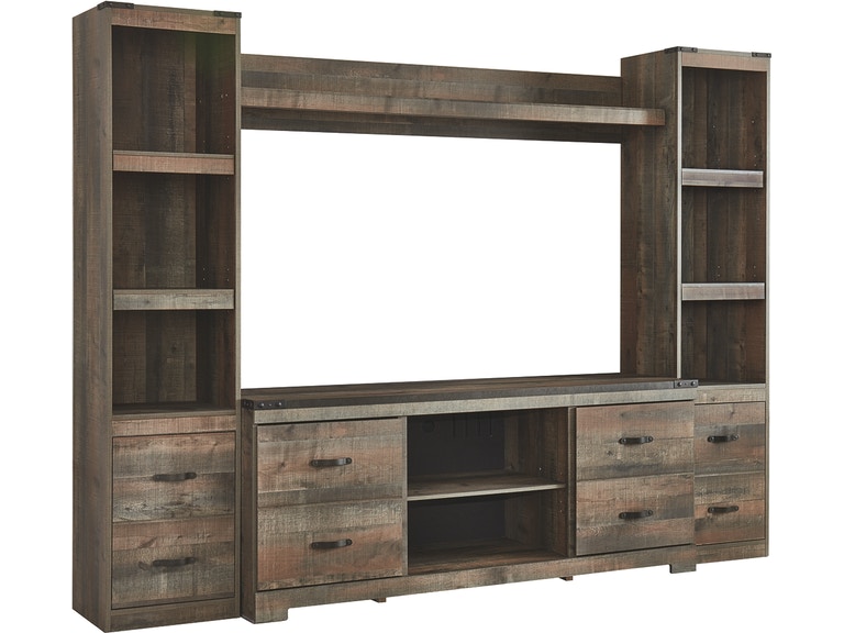 Trinell 4-Piece Entertainment Center with Electric Fireplace