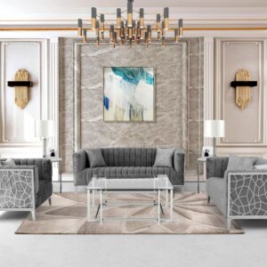 Ariel (#3725) - Grey 3pc Sofa Set