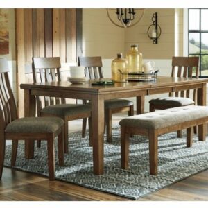 Flaybern Dining Table and 4 Chairs and Bench