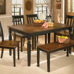 Owingsville Dining Table and 4 Chairs and Bench