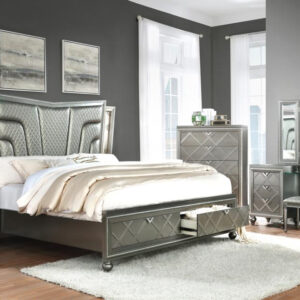 AISHA GREY - 8 Pieces Queen Size Bedroom Set