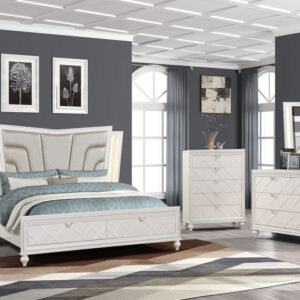 AISHA WHITE - 8 Pieces Queen Size Bedroom Set